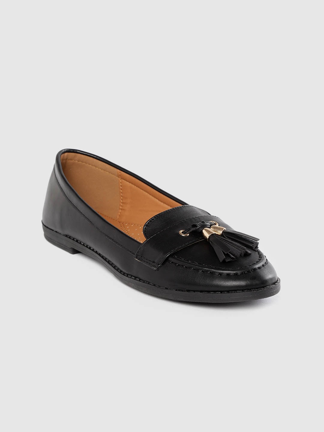 

Lavie Women Black Solid Tasselled Loafers