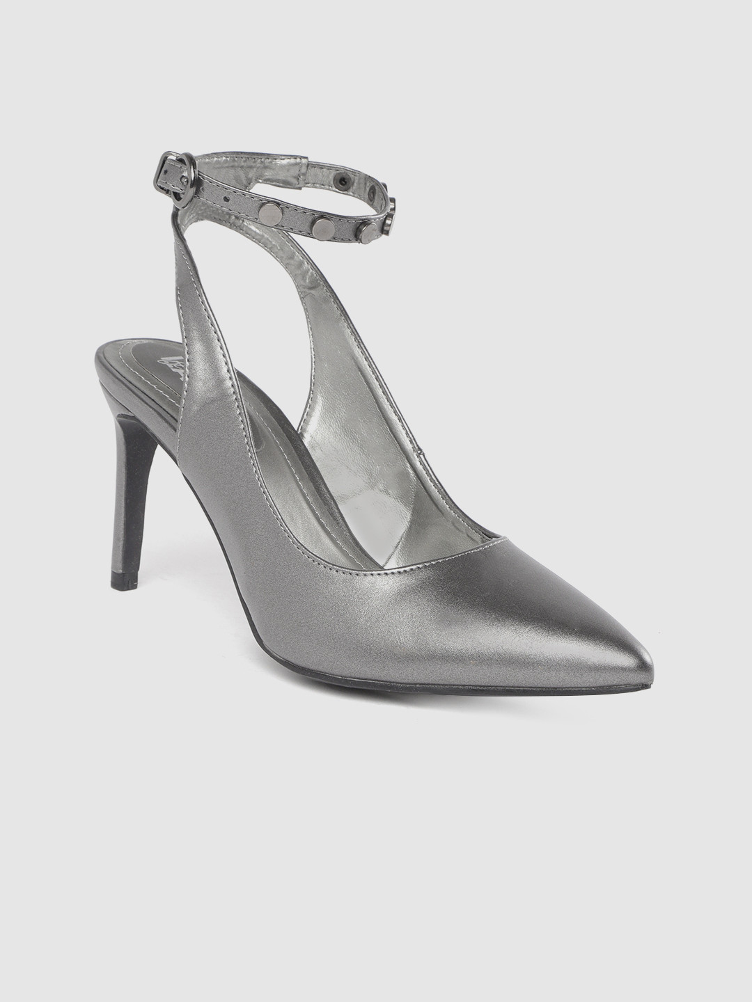 

Lavie Women Gunmetal-Toned Solid Pumps, Metallic