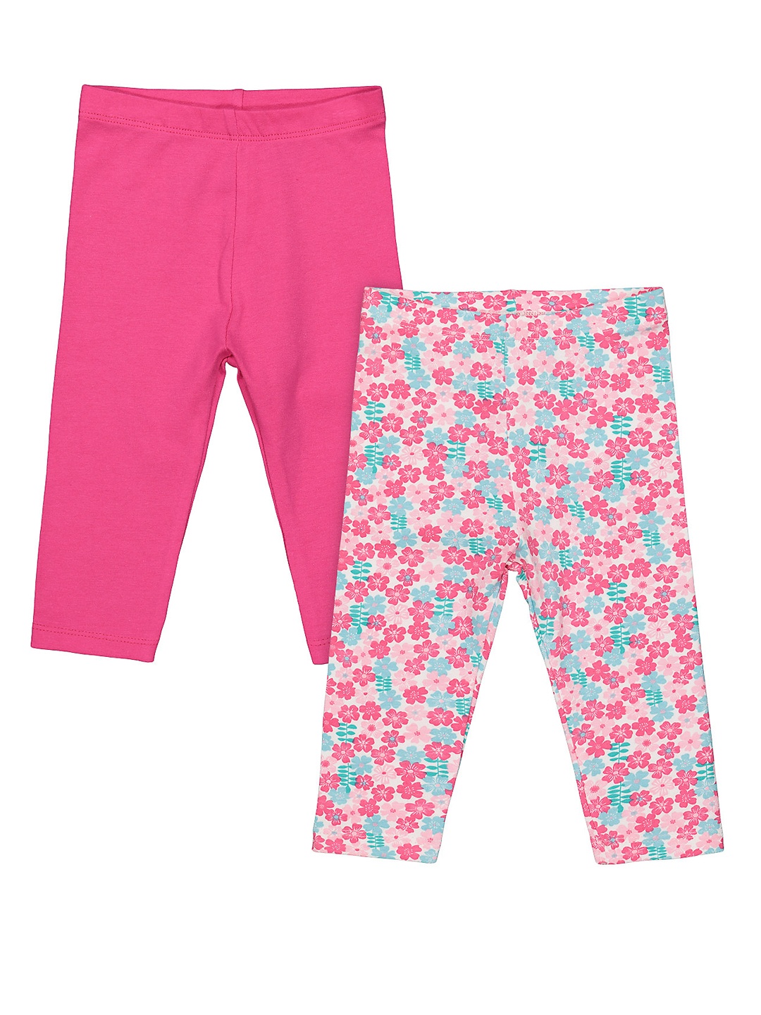 

mothercare Girls Pack Of 2 Ankle-Length Leggings, Pink