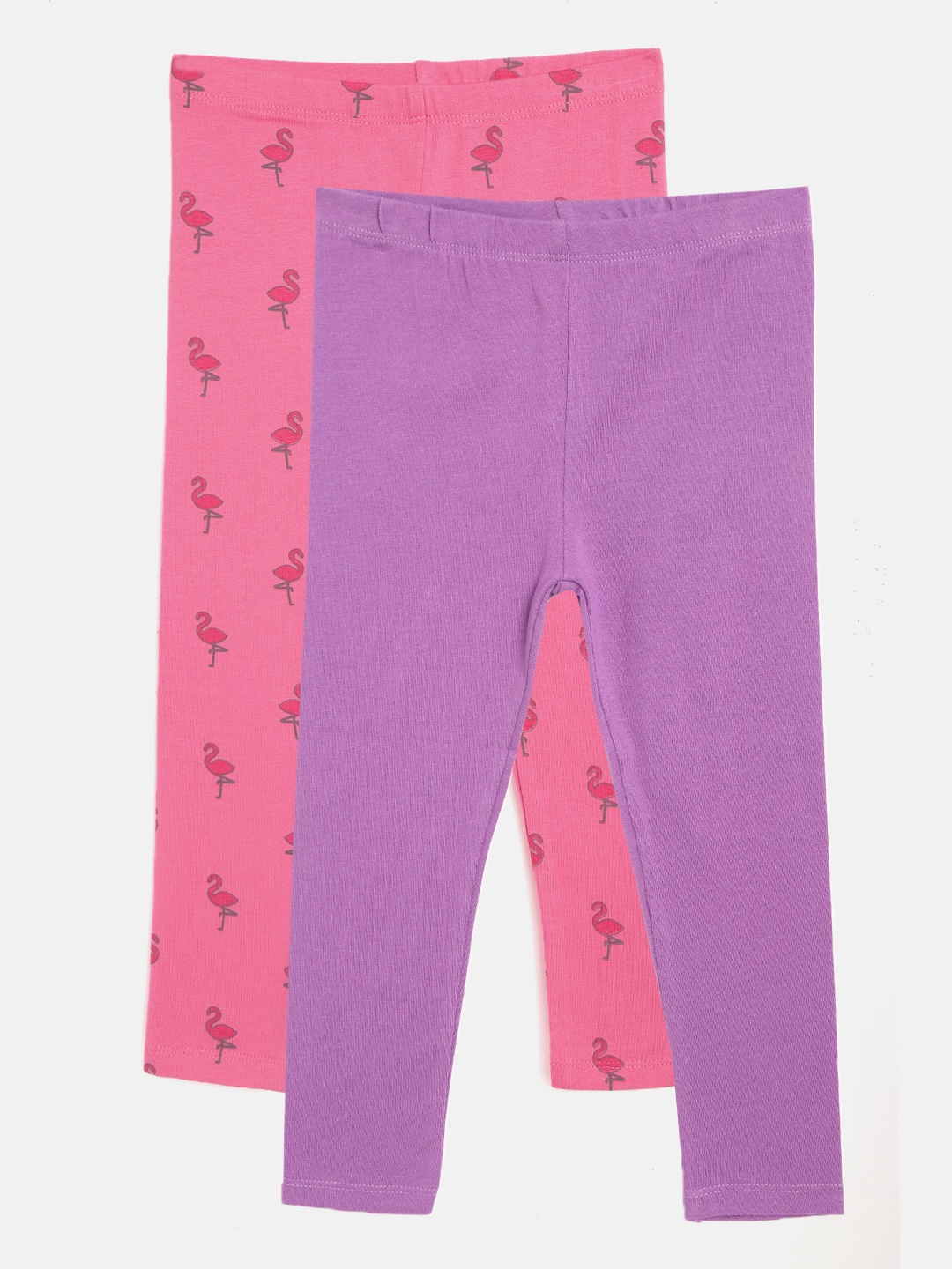 

mothercare Girls Pack of 2 Ankle-Length Leggings, Purple