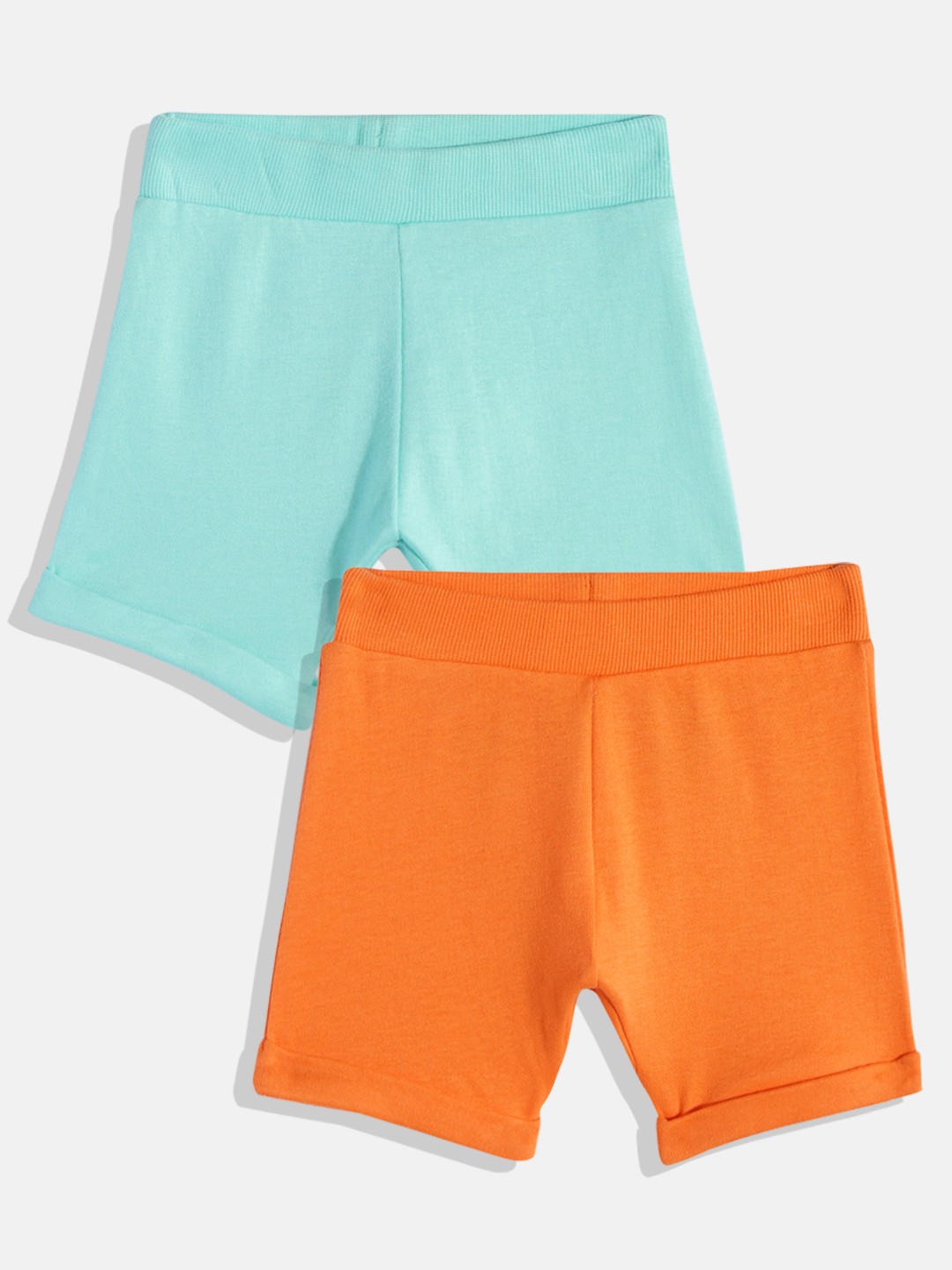 mothercare Infant Boys Pack of 2 Pure Cotton Shorts, Turquoise blue