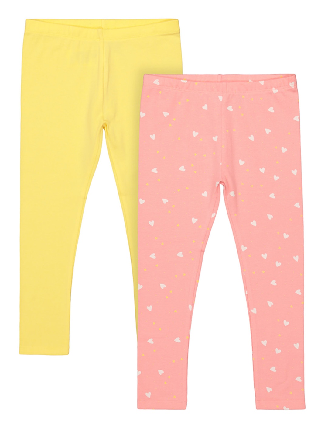 

mothercare Girls Pack Of 2 Ankle-Length Leggings, Yellow