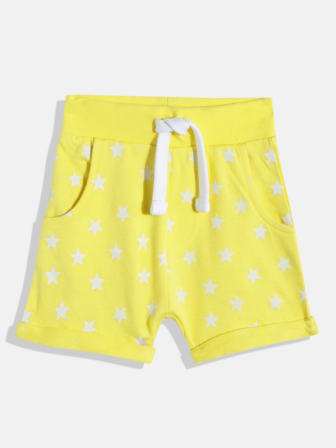

mothercare Infant Boys Pure Cotton Printed Shorts, Yellow