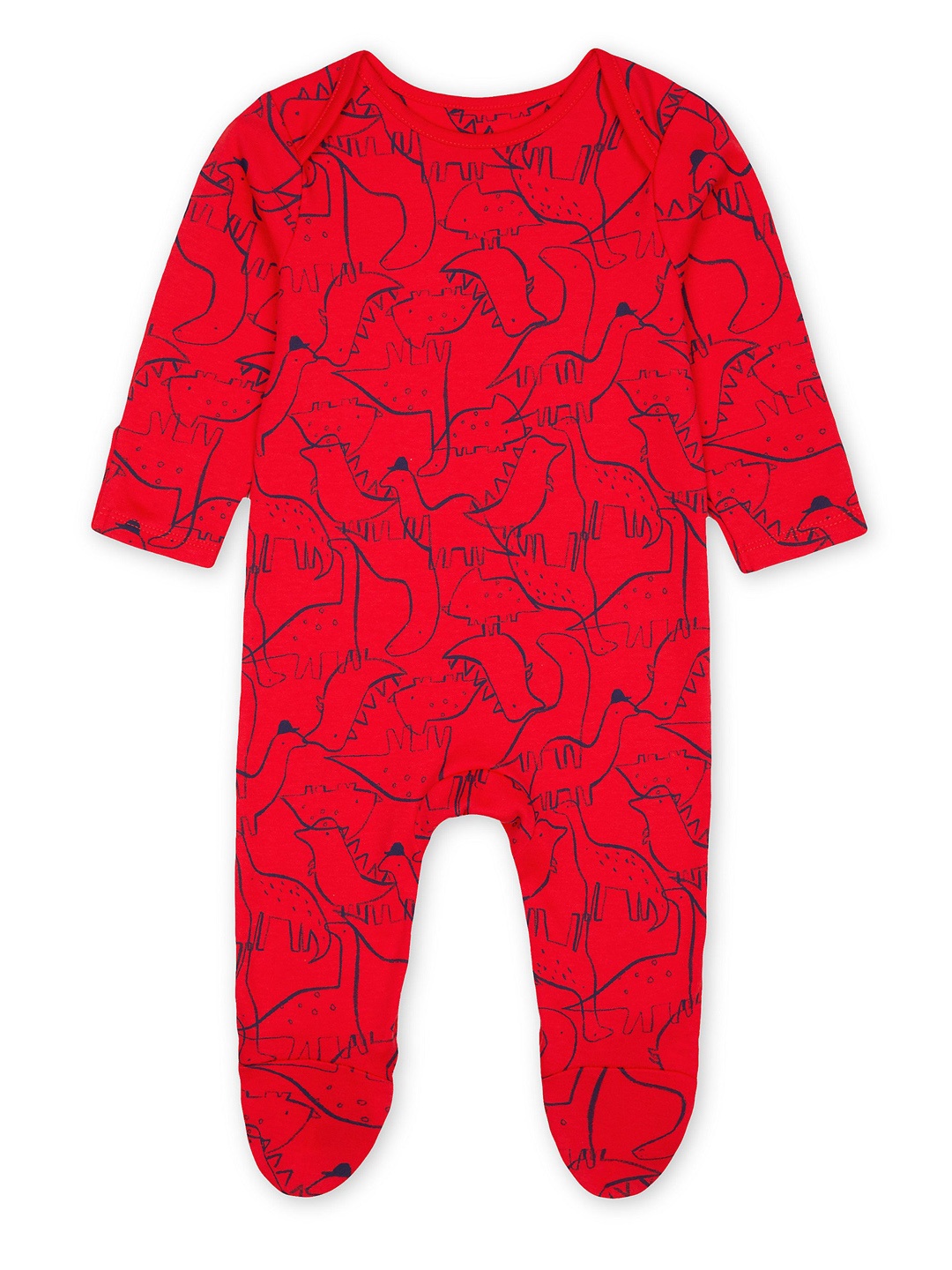 

mothercare Infant Boys Red & Black Printed Sleepsuit