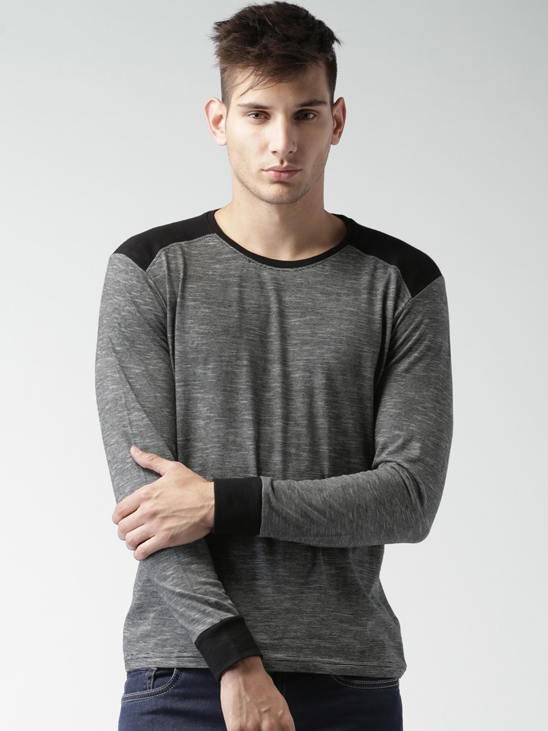 

Moda Rapido Charcoal Grey Pure Cotton T-shirt, Na