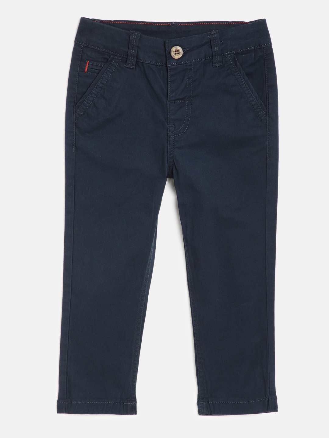 

Mothercare Boys Navy Blue Solid Regular Fit Trousers