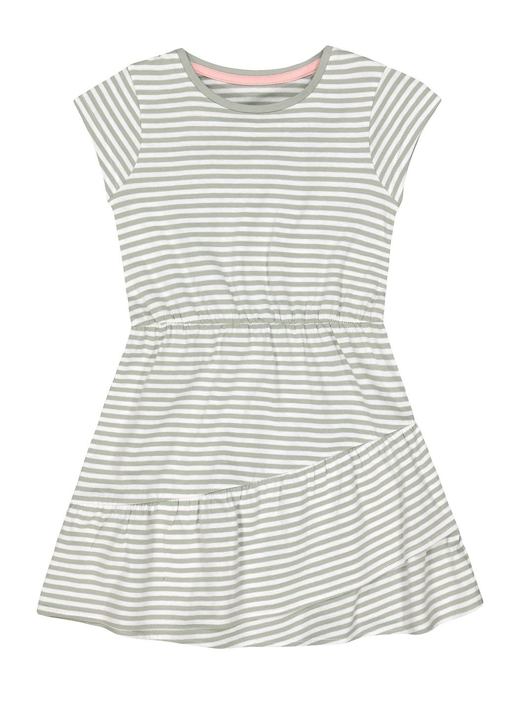 

mothercare Girls Grey & White Striped A-Line Dress