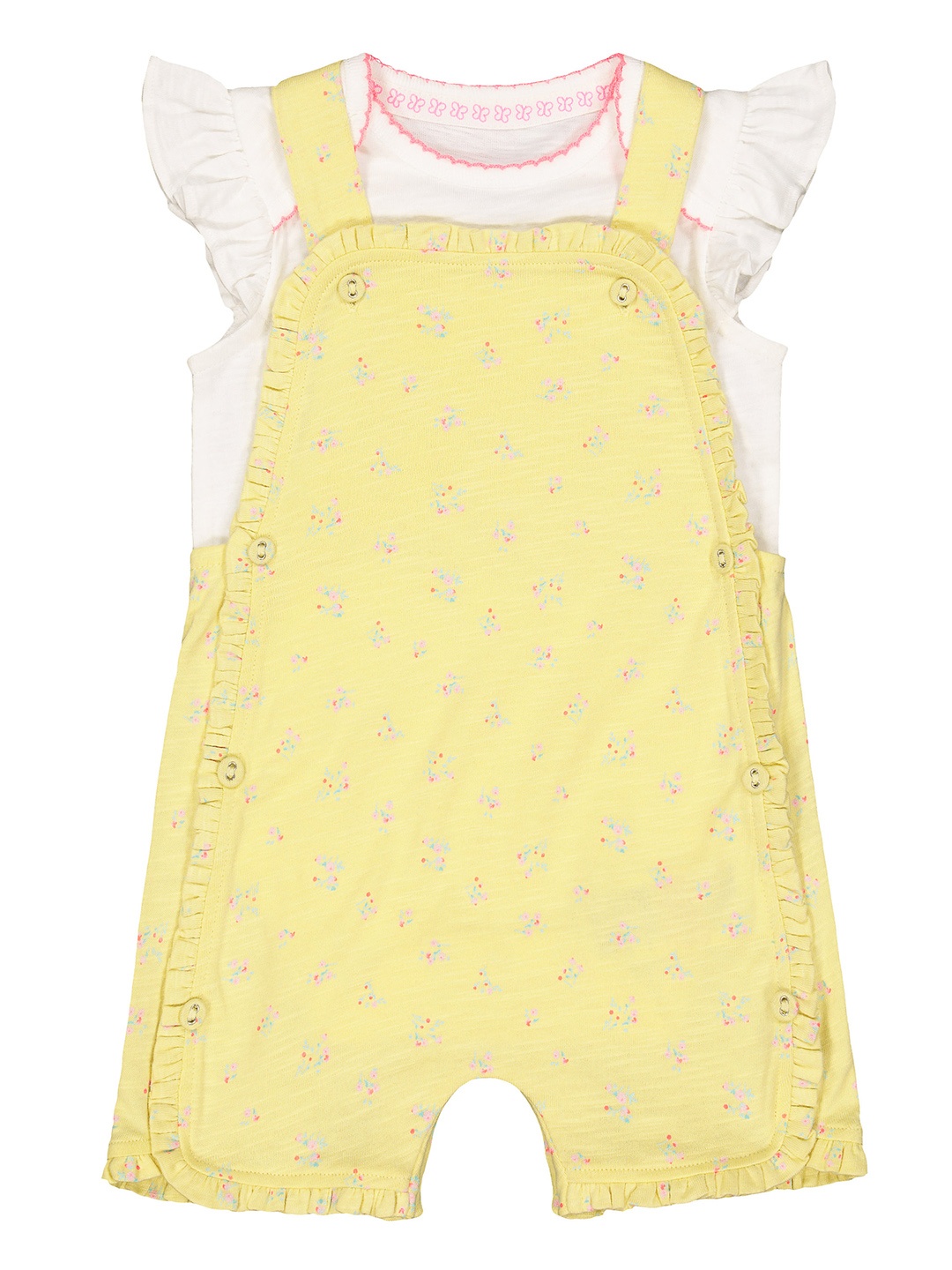 

mothercare Girls White Bodysuit With Dungaree