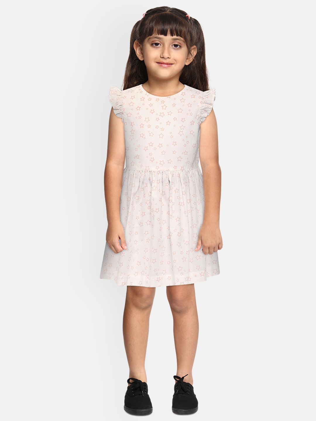 

mothercare Girls White Printed Fit and Flare Dress