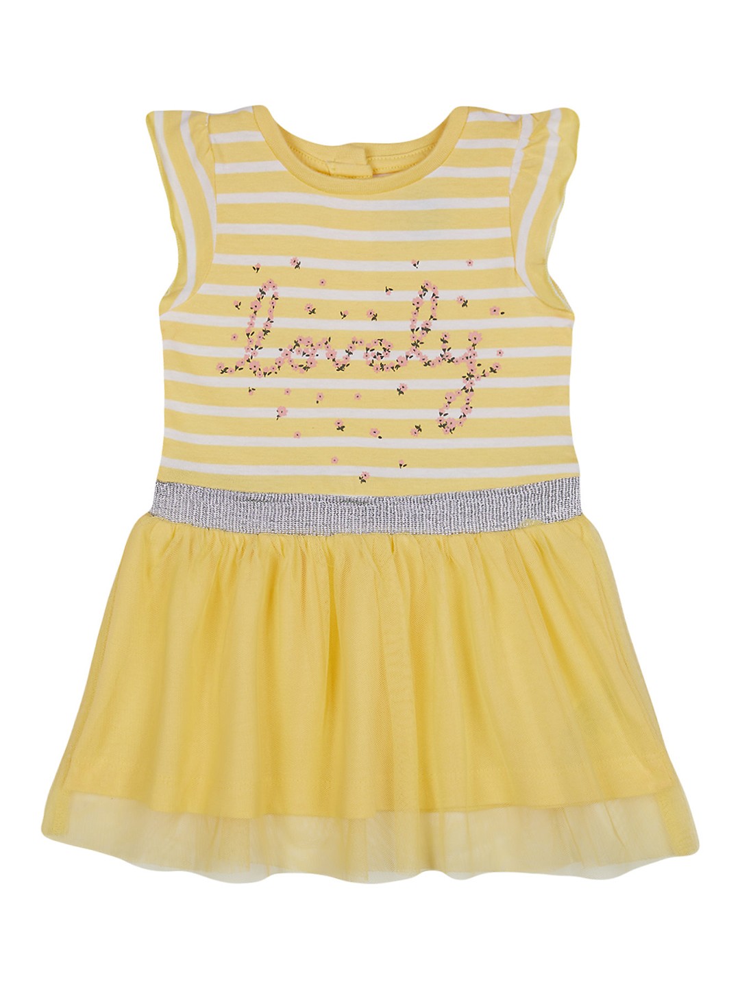 

mothercare Infant Girls Yellow Printed Fit and Flare Dress