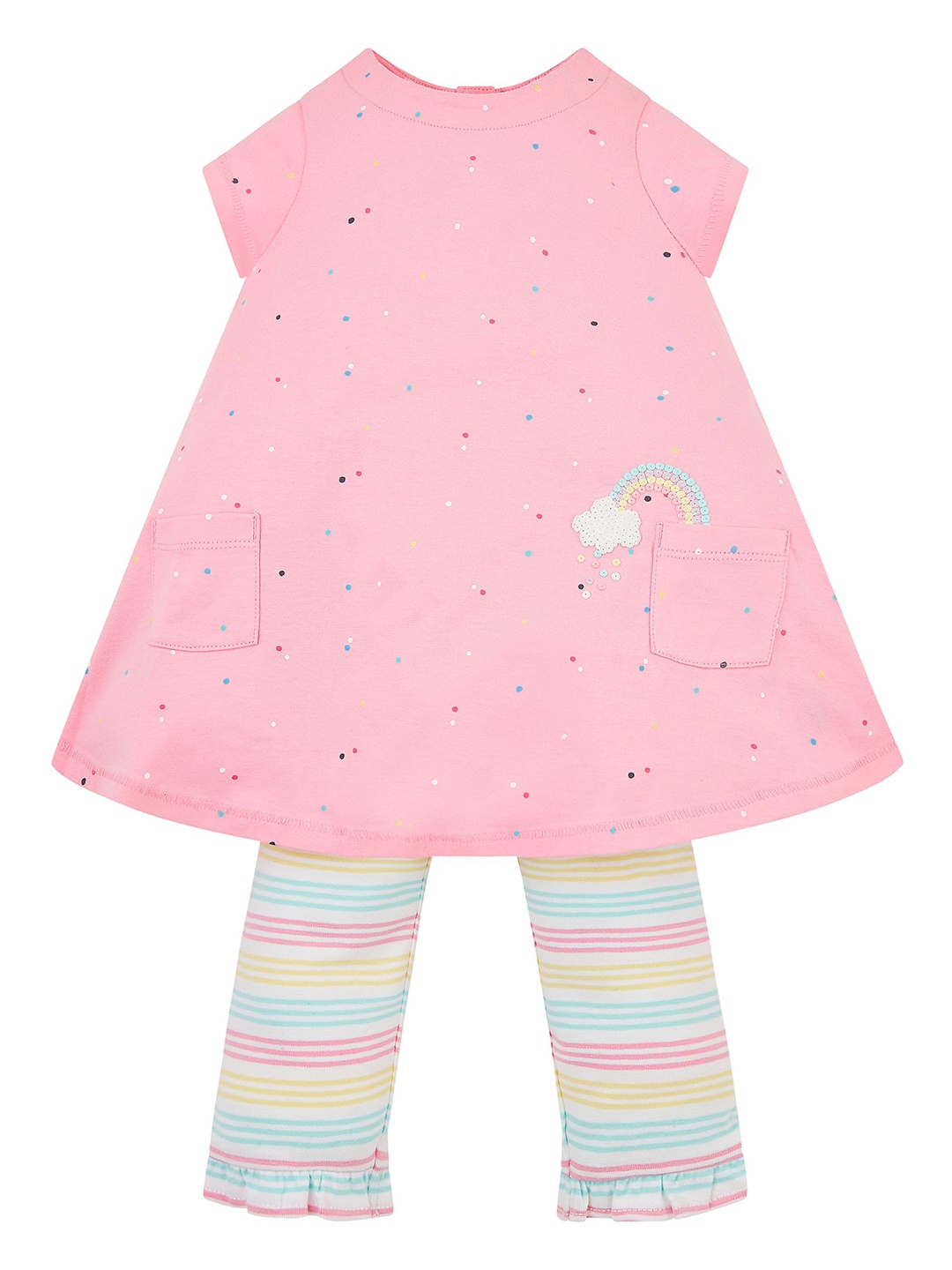 

mothercare Girls Multicoloured Printed T-shirt with Leggings, Multi