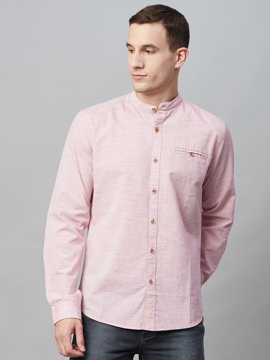 

BEAT LONDON by PEPE JEANS Men Pink Slim Fit Solid Casual Shirt