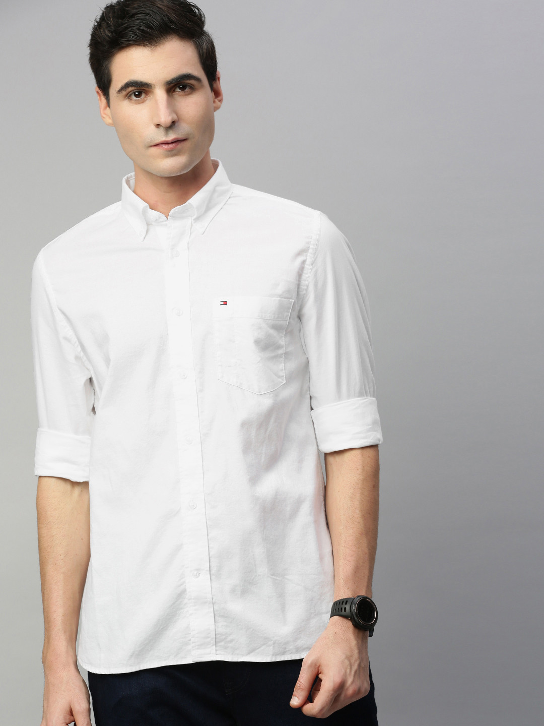 

Tommy Hilfiger Men White Regular Fit Solid Casual Shirt