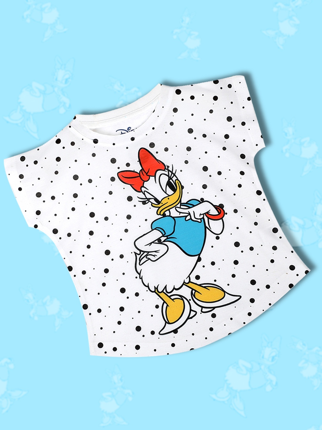 

YK Disney Girls White Daisey Duck Printed T-Shirt