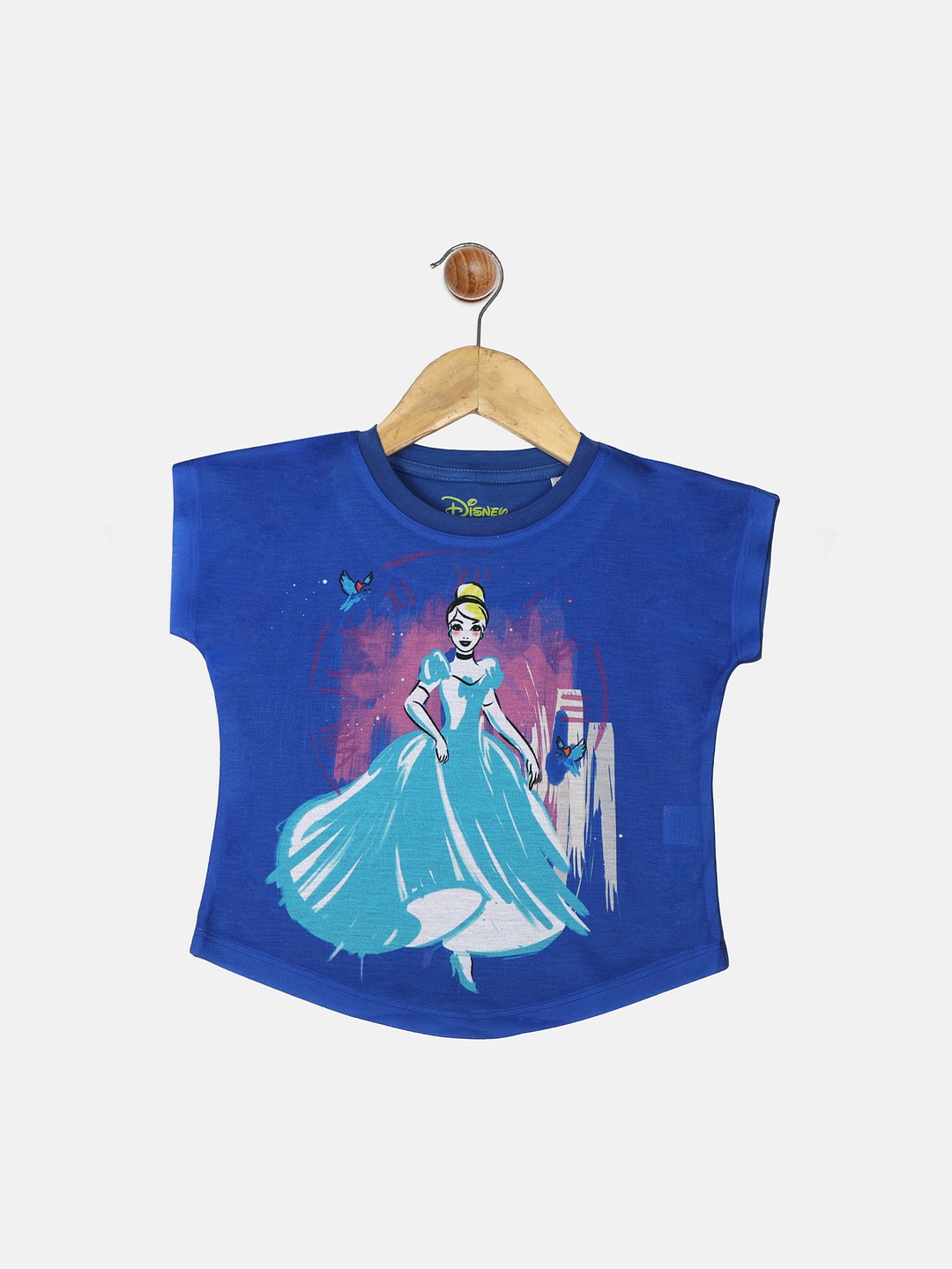 

YK Disney Girls Blue Princess Cinderella Print T-shirt