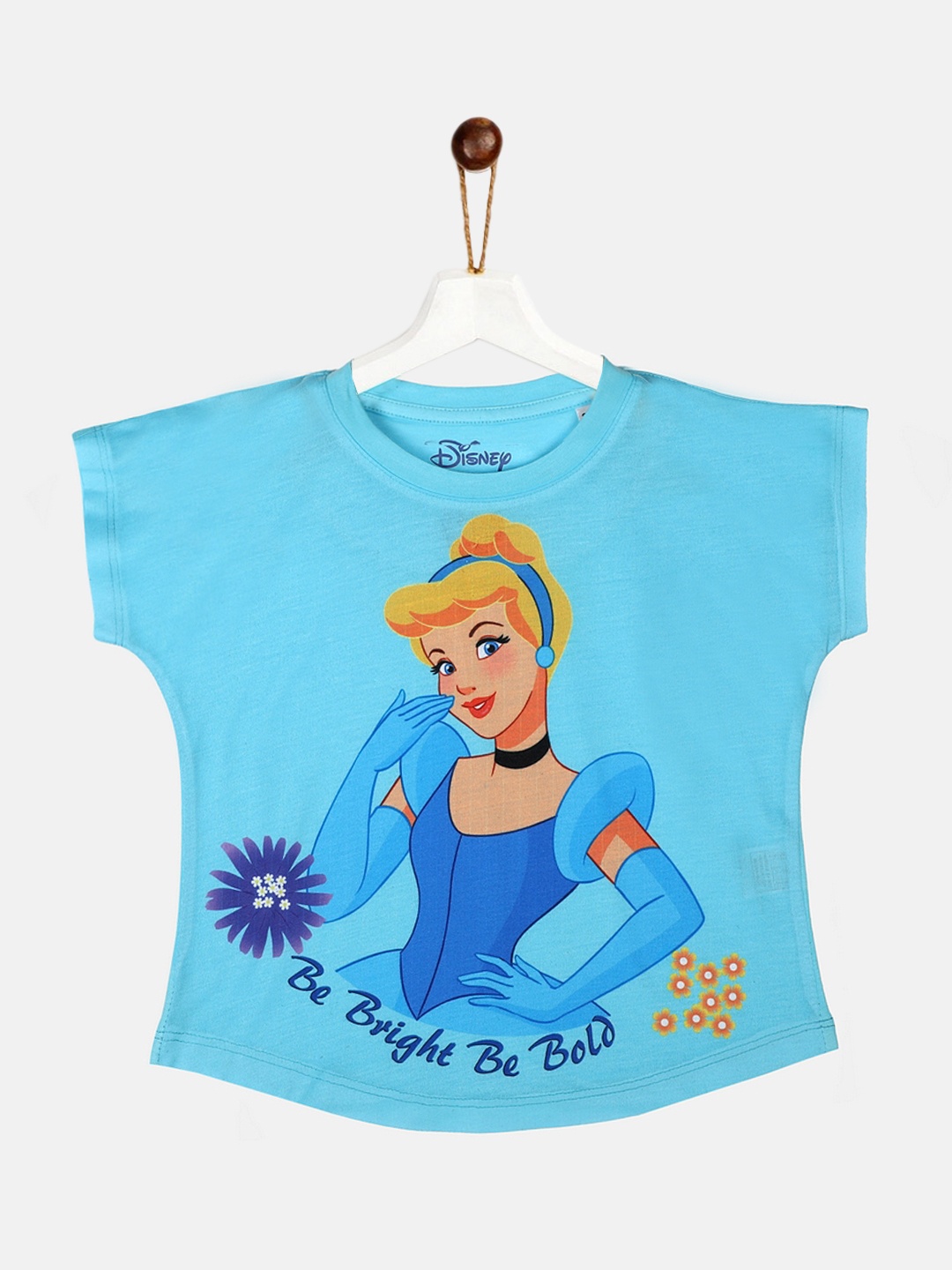 

YK Disney Girls Blue Printed T-shirt
