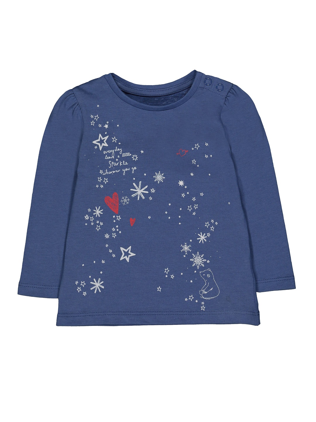 

mothercare Infant Girls Blue Printed Round Neck T-shirt