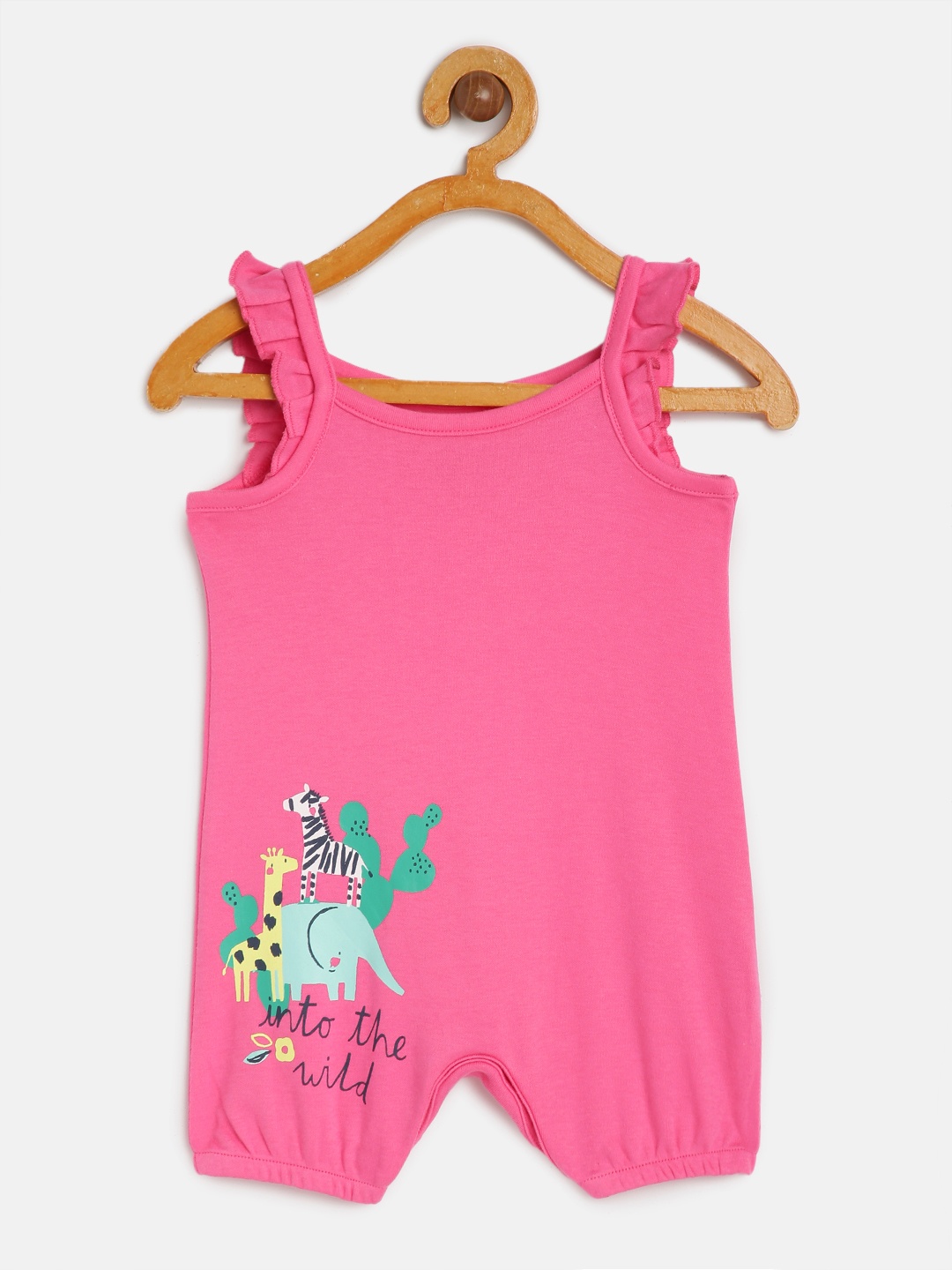 

Mothercare Infant Girls Pink Printed Pure Cotton Rompers