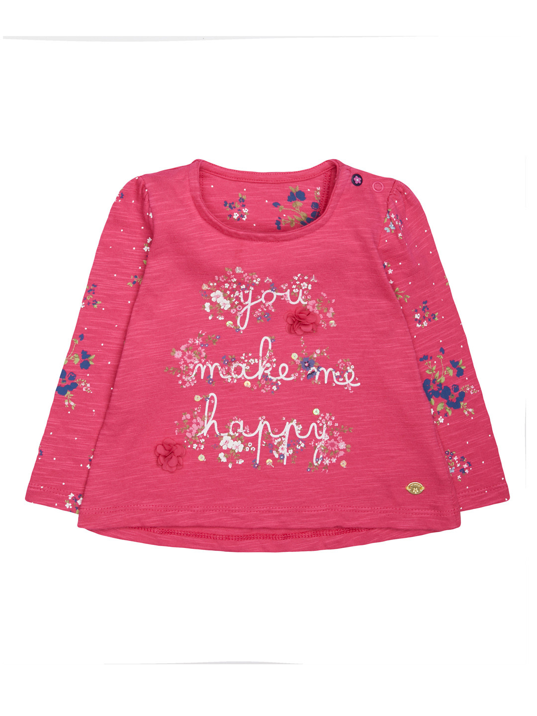 

mothercare Girls Pink Printed Round Neck T-shirt