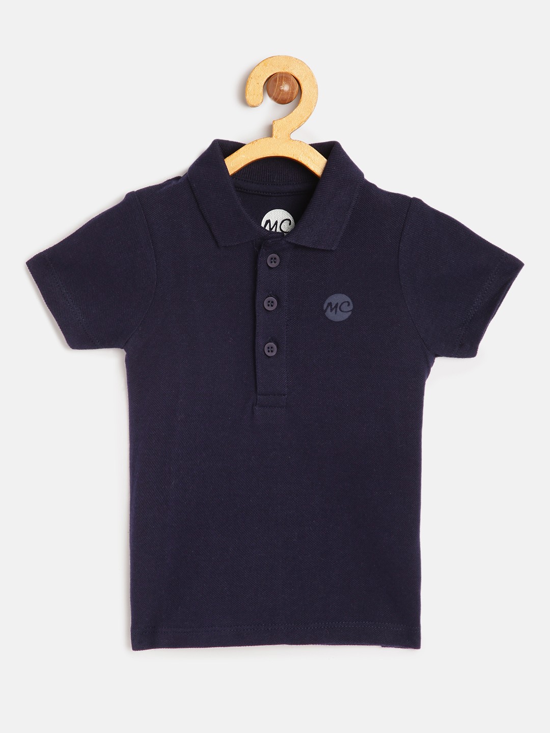 

Mothercare Boys Navy Blue Solid Pure Cotton Polo Collar Pure Cotton T-shirt