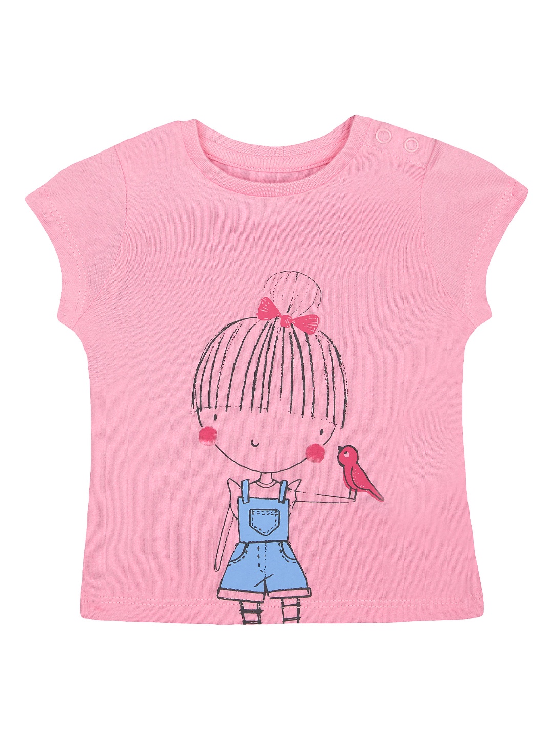 

mothercare Infant Girls Pink Printed Round Neck T-shirt