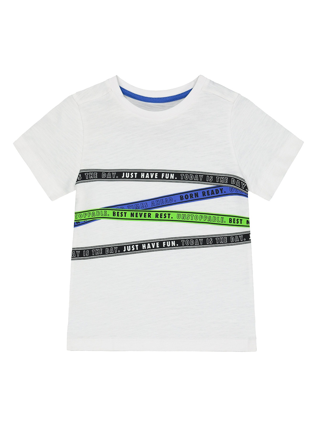 

mothercare Boys White Printed Round Neck T-shirt