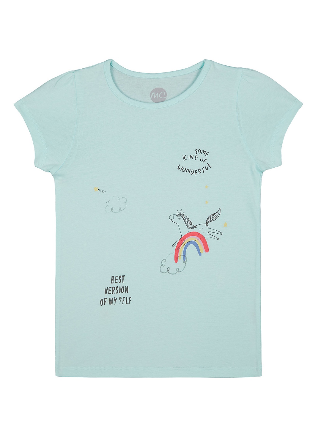 

mothercare Girls Blue Printed T-shirt