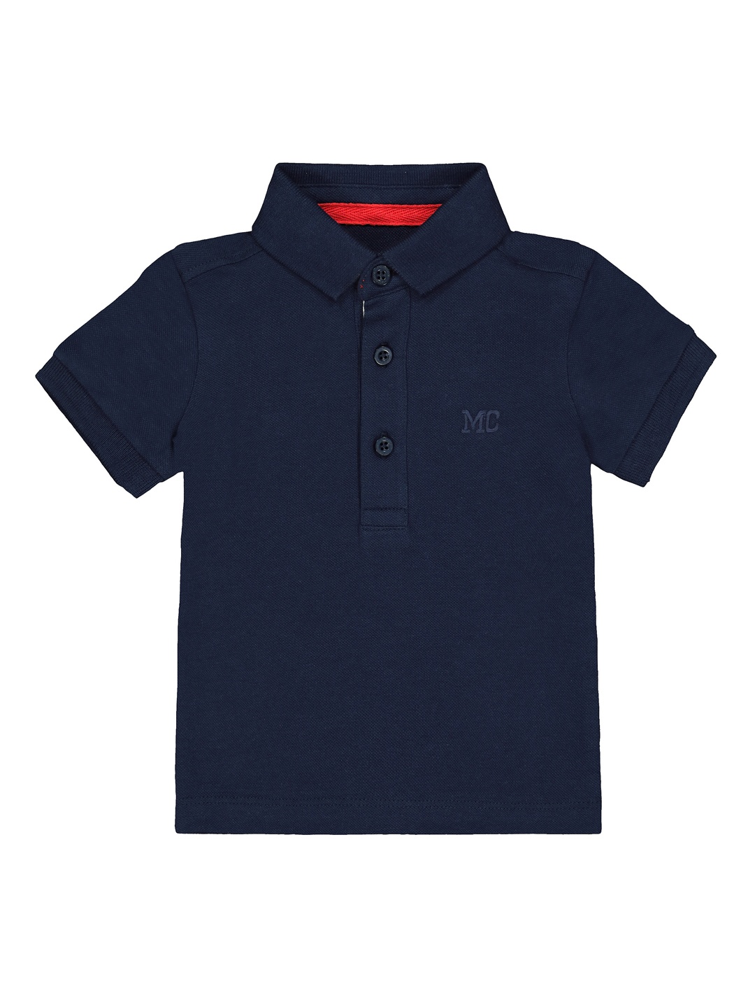 

mothercare Boys Navy Blue Polo Collar Indigo Cotton Pure Cotton T-shirt