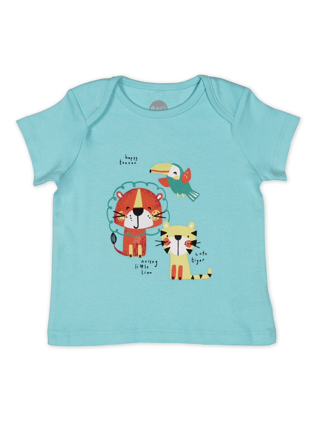 

mothercare Infant Boys Blue Printed Envelope Neck Pure Cotton T-shirt