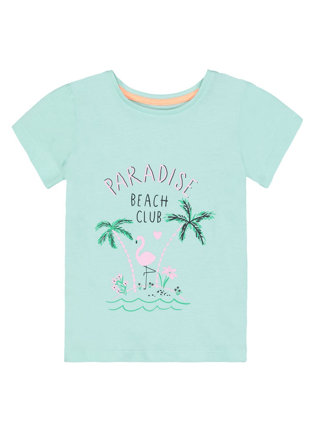 

mothercare Girls Turquoise Blue Printed Round Neck T-shirt