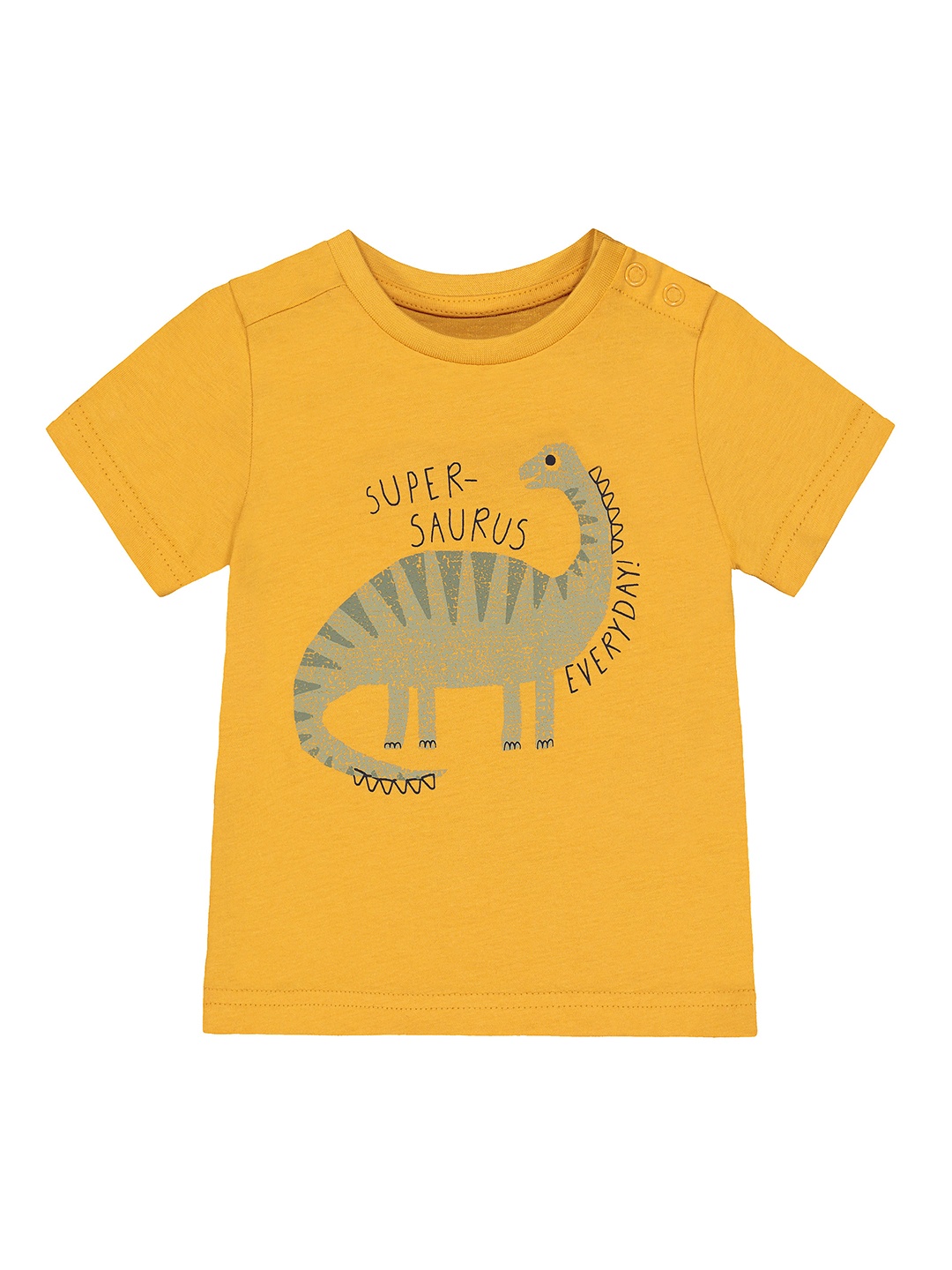 

mothercare Boys Yellow Printed Round Neck Pure Cotton T-shirt