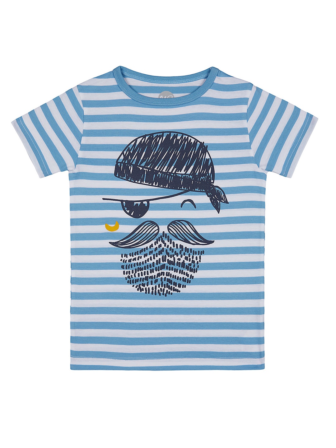 

mothercare Boys Blue Striped Round Neck T-shirt