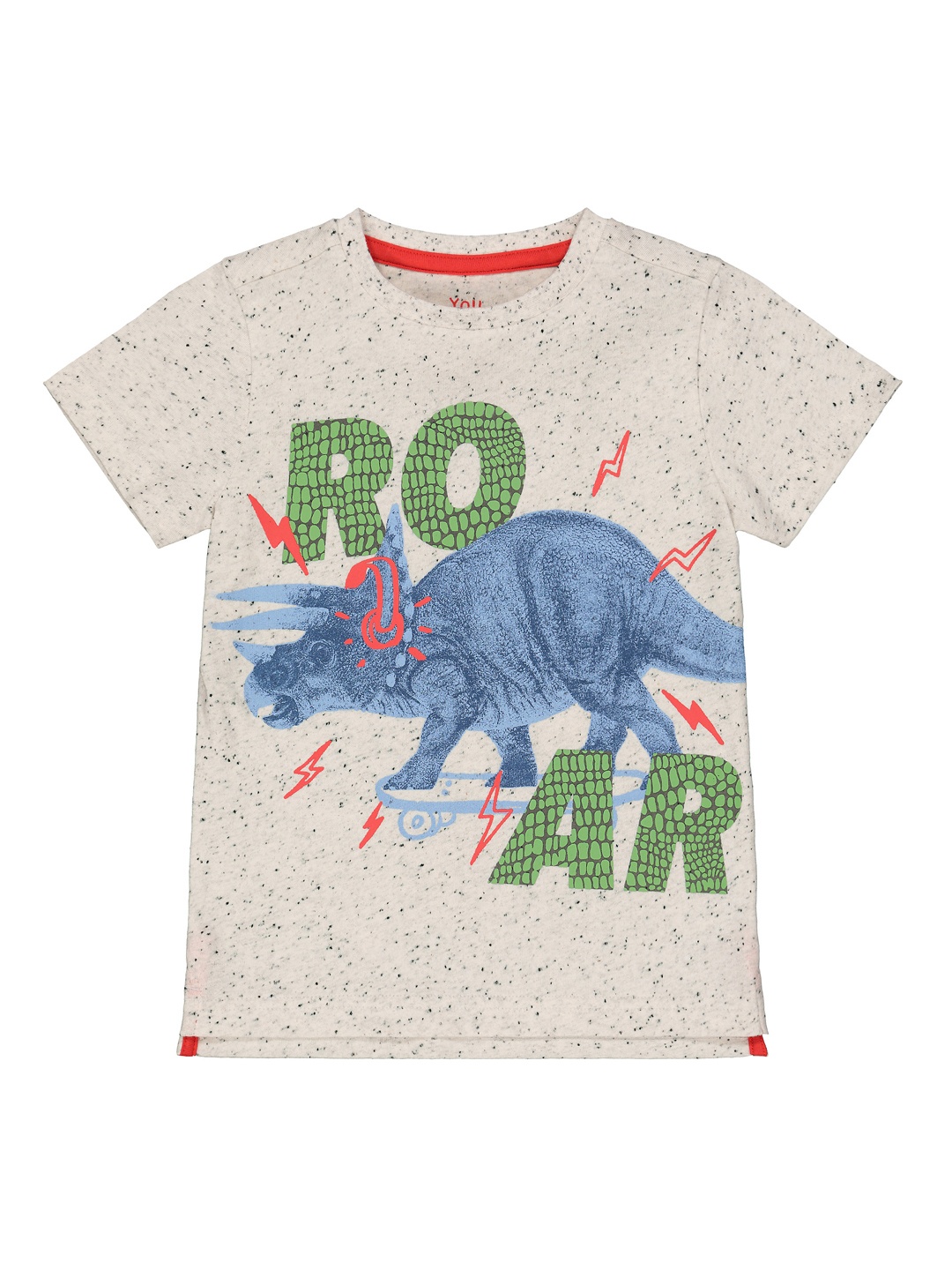 

mothercare Boys Grey Melange & Blue Printed T-shirt