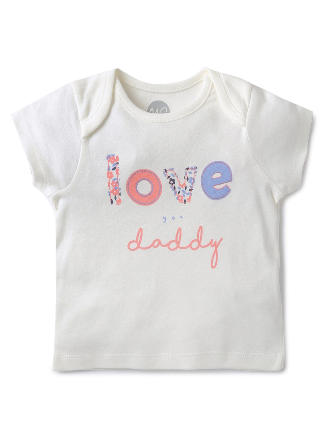 

mothercare Girls Off White & Multicoloured Typography Printed T-shirt