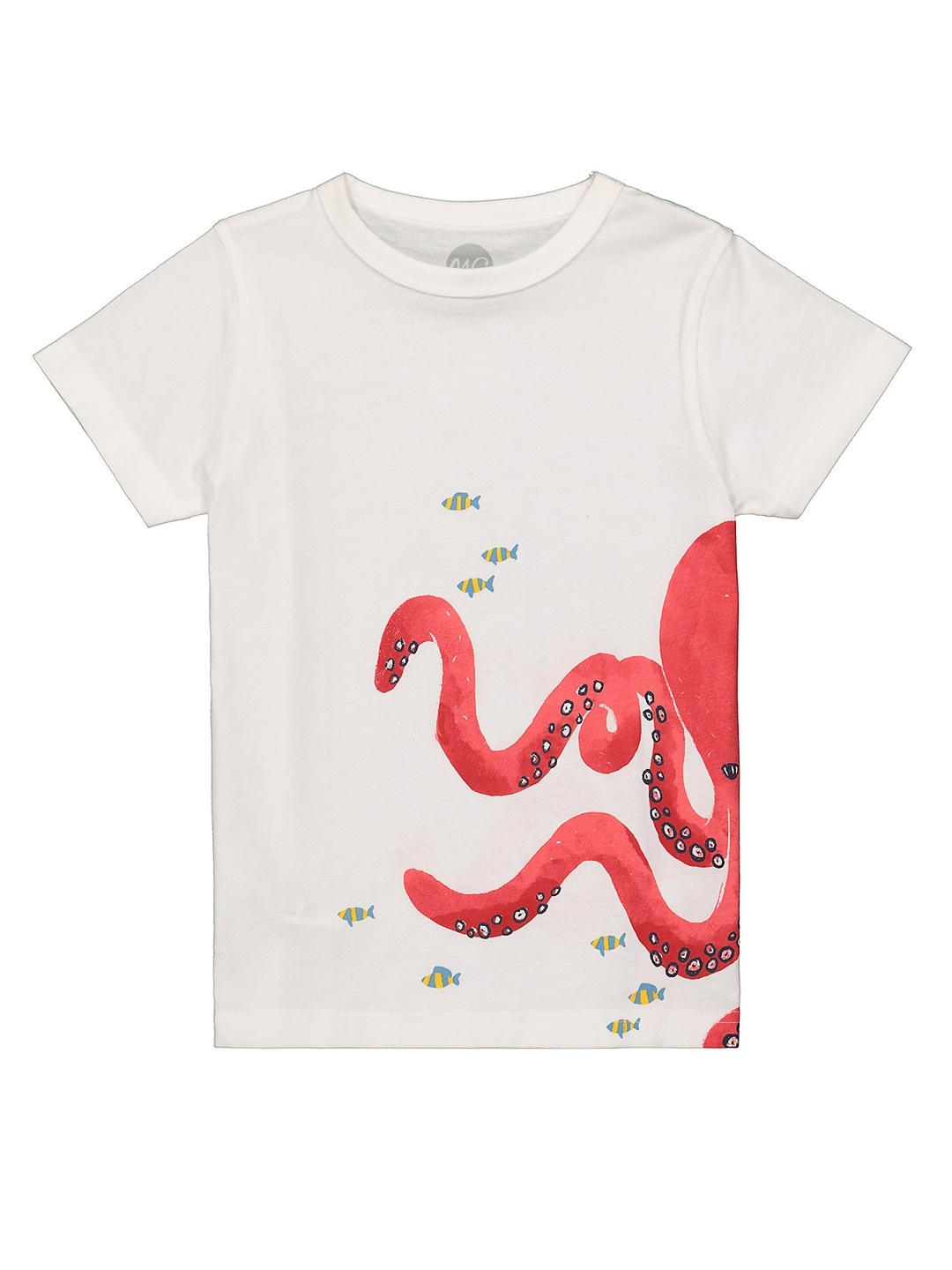 

mothercare Boys White Printed Round Neck T-shirt
