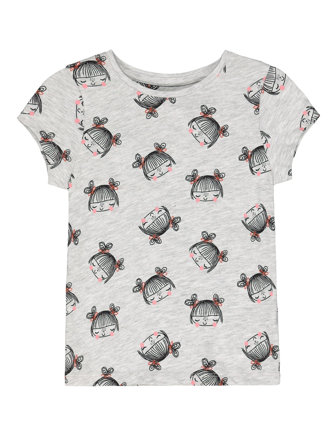 

mothercare Girls Grey Printed Round Neck T-shirt