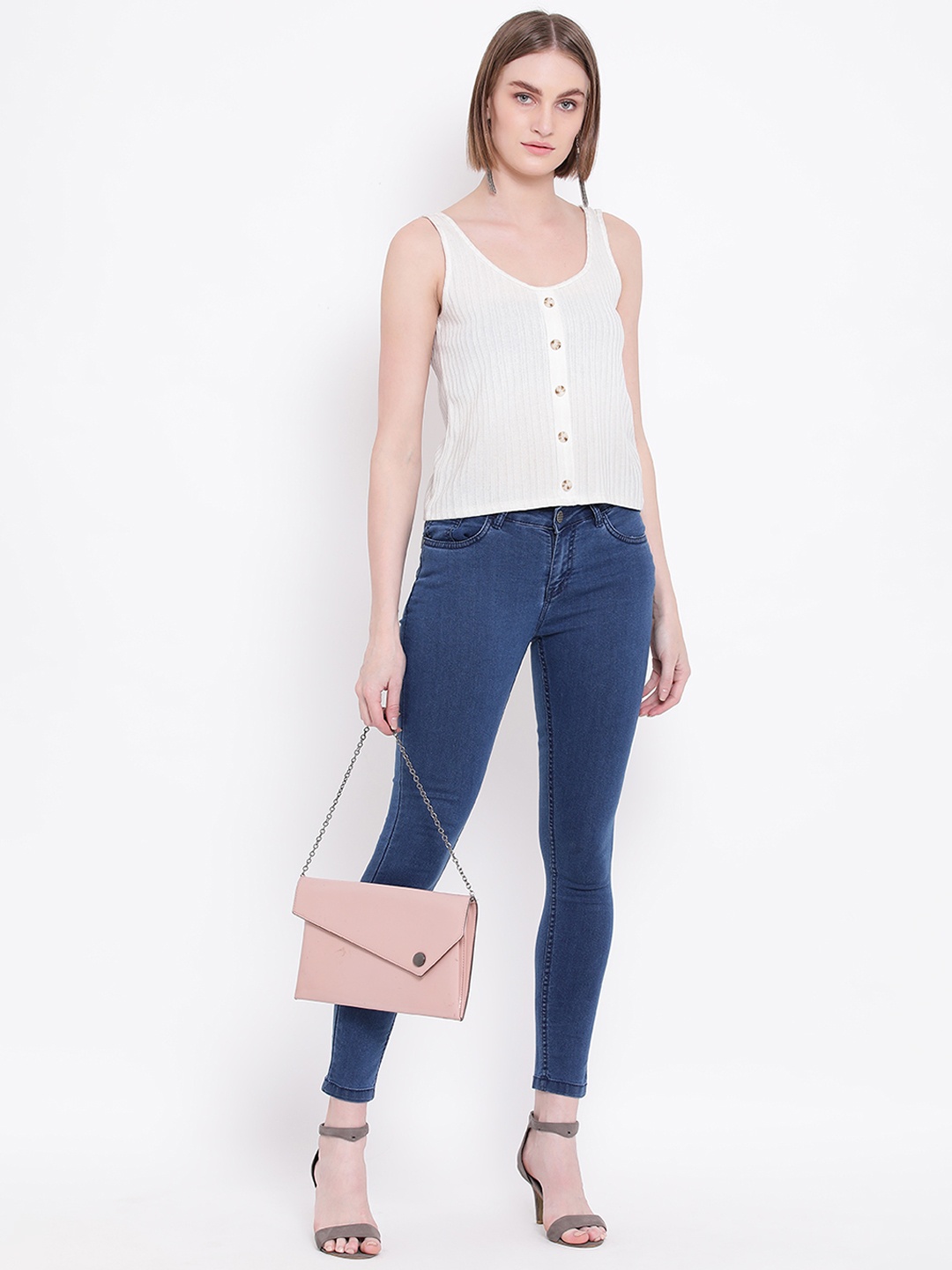 

Crimsoune Club Women Blue Super Skinny Fit Mid-Rise Clean Look Jeans