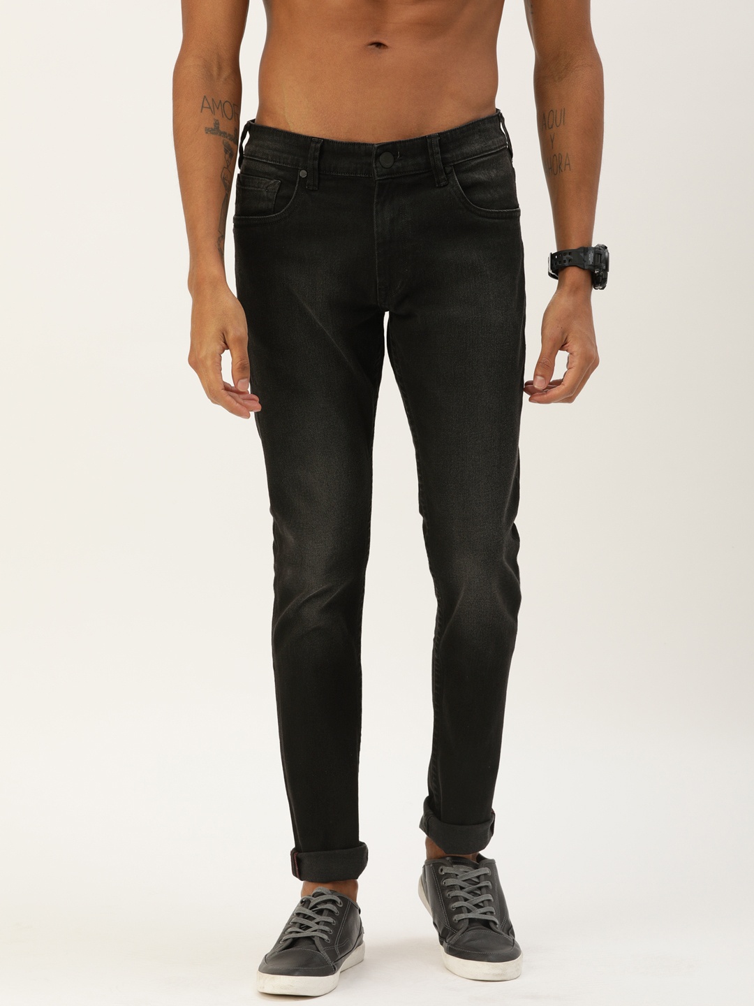 

Moda Rapido Men Black Skinny Fit Mid-Rise Clean Look Stretchable Jeans