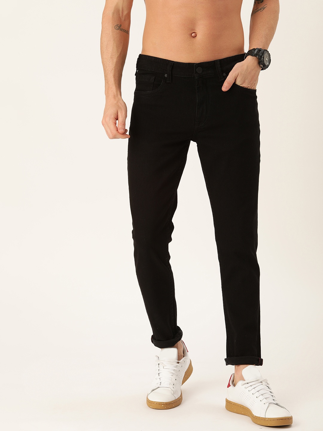 

Moda Rapido Men Black Slim Fit Mid-Rise Clean Look Stretchable Jeans