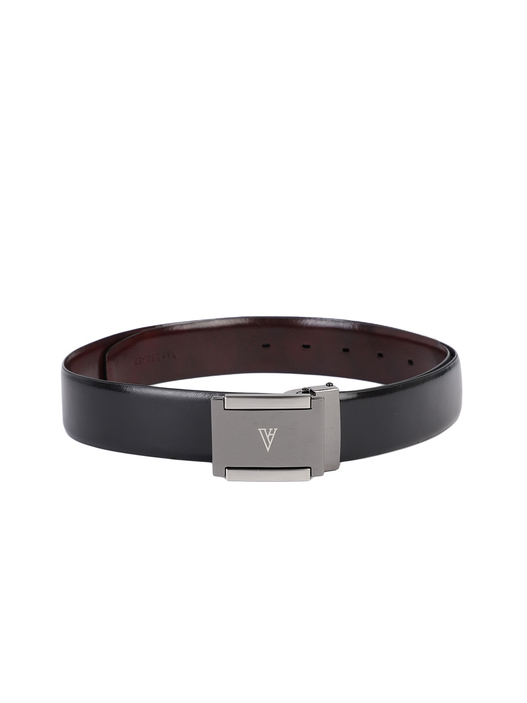 

Van Heusen Men Black & Brown Solid Reversible Leather Formal Belt