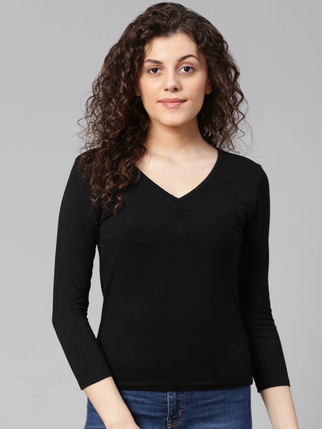 

VividArtsy Women Black Solid Top