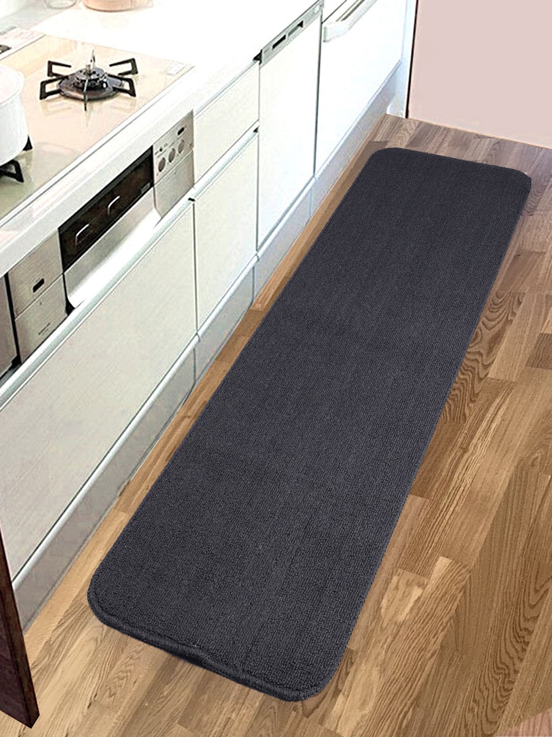 Saral Home Unisex Grey Solid Anti-Skid Floor Runner