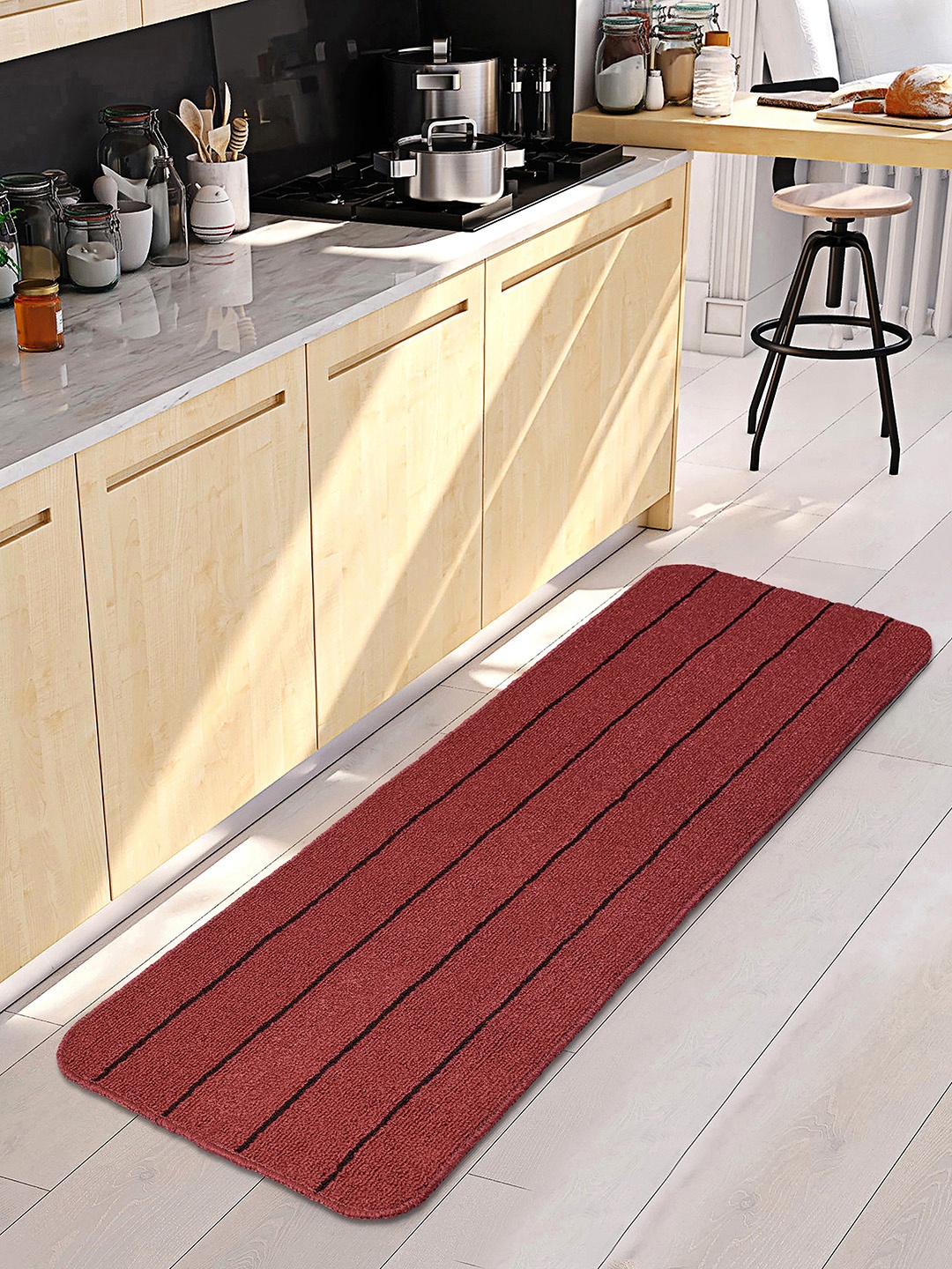 

Saral Home Rust Brown & Black Striped Anti-Skid Floor Runner