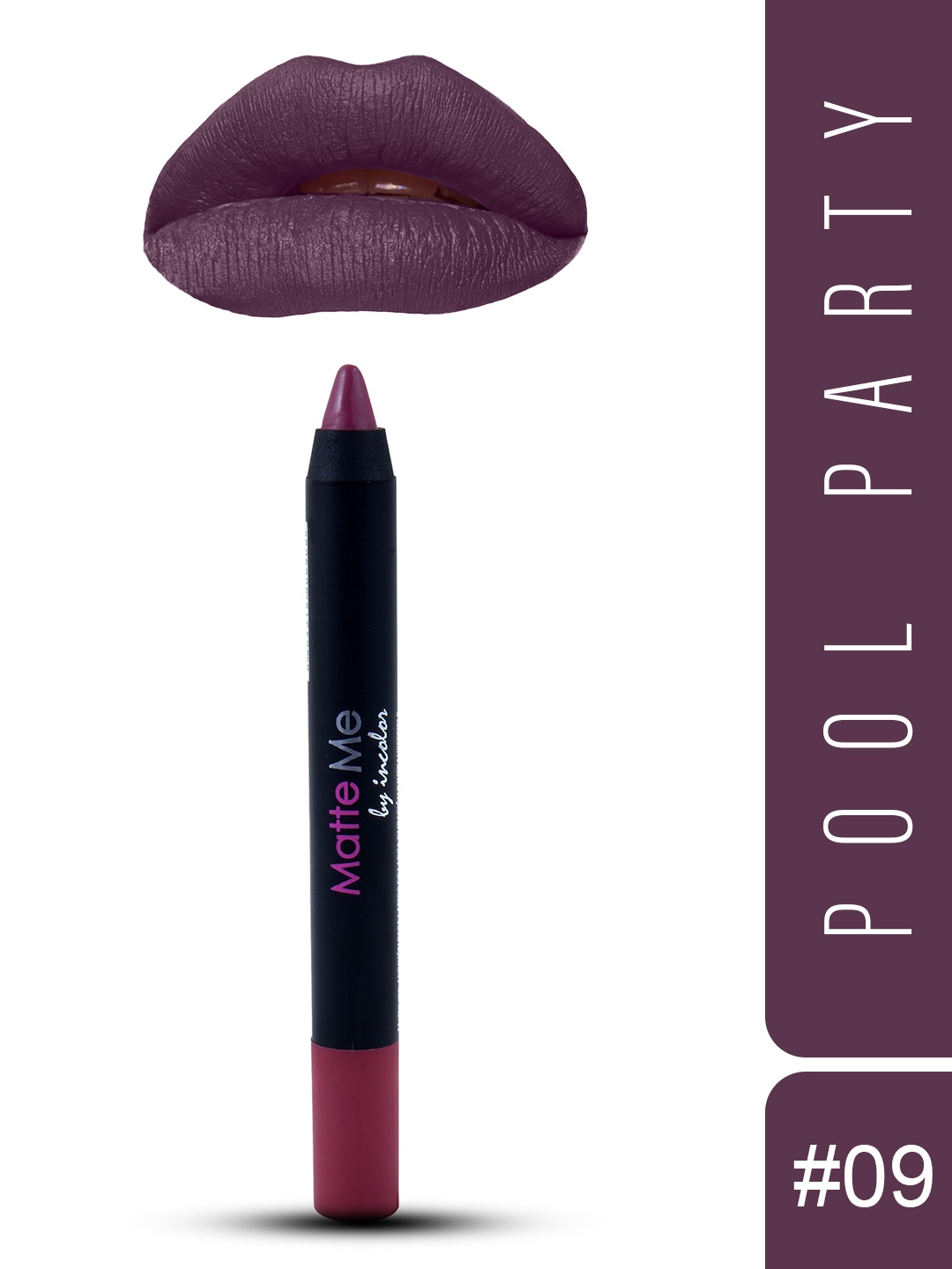 INCOLOR Matte Me Crayon Lipstick- Pool Party 09 2.3g, Maroon