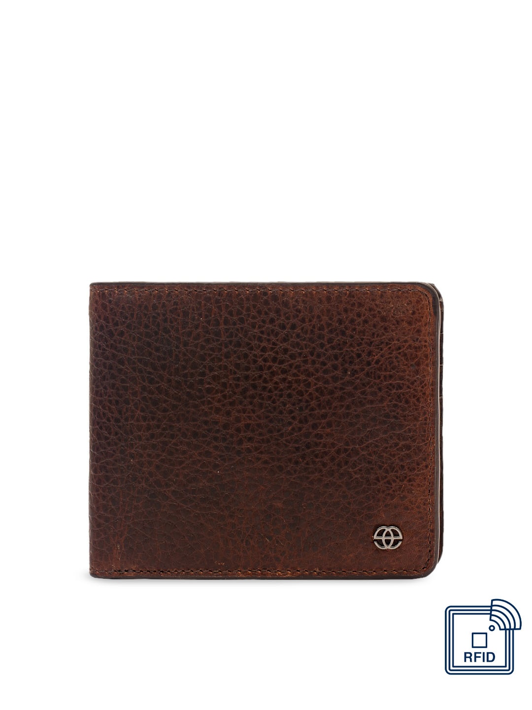 

Eske Men Brown Leather Textured Two Fold Wallet