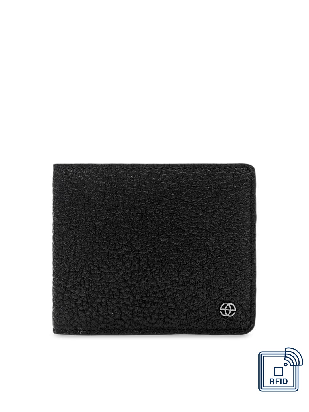 

Eske Men Black Leather Textured Two Fold Wallet