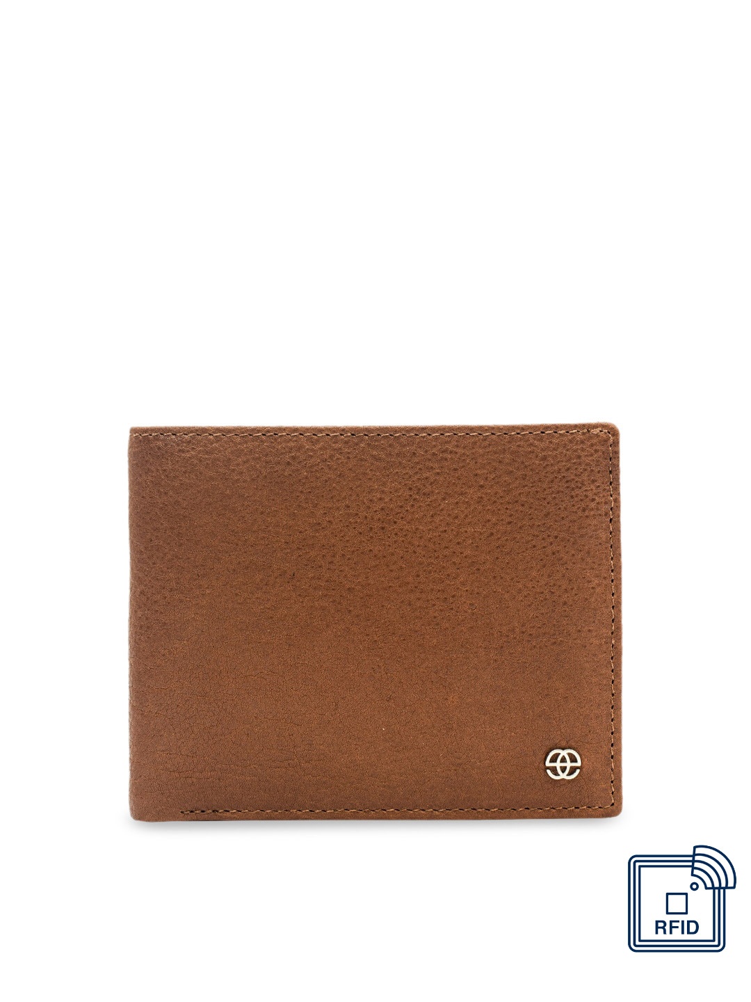 

Eske Men Tan Brown Leather Textured Two Fold Wallet
