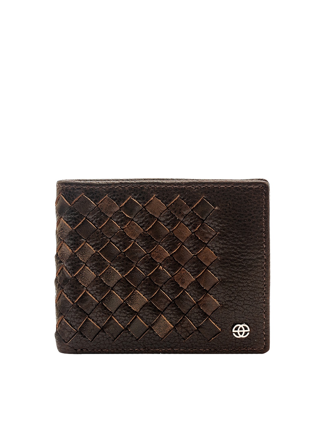 

Eske Men Brown Leather Textured Two Fold Wallet