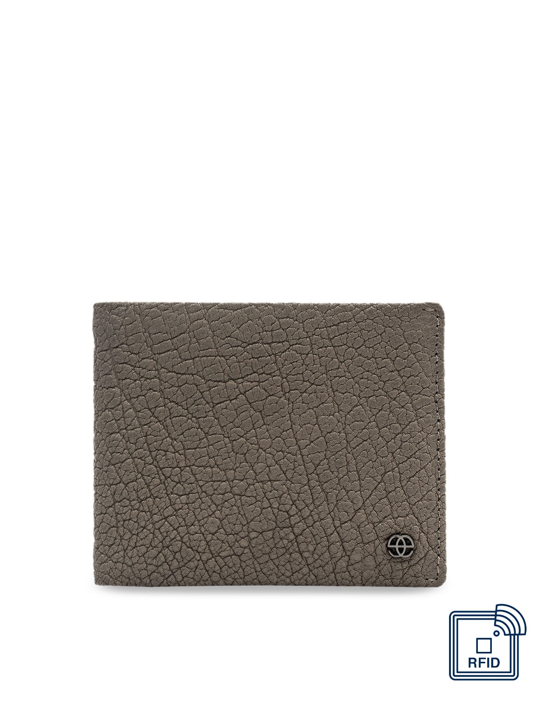 

Eske Men Taupe Leather Textured Two Fold Wallet