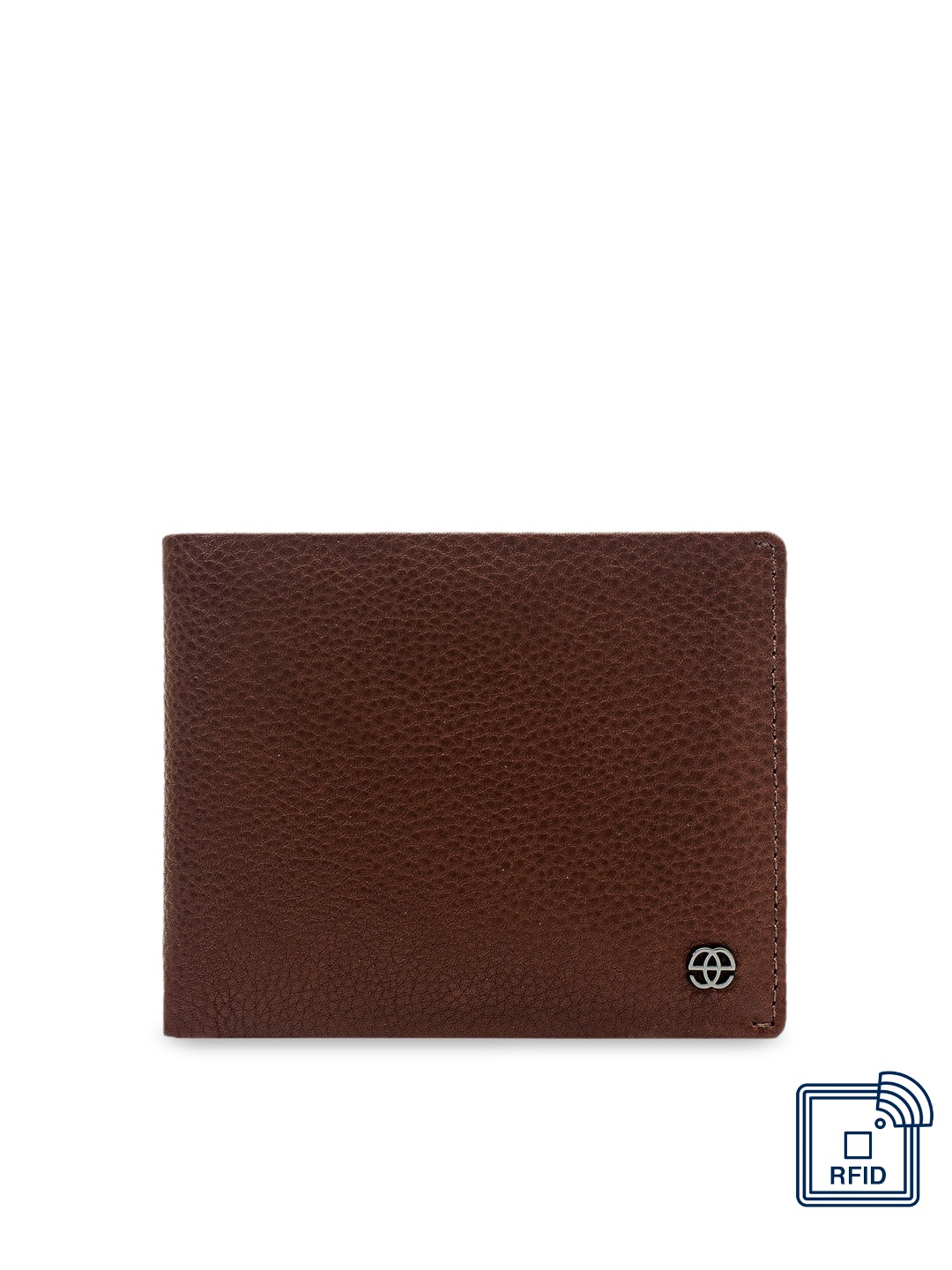 

Eske Men Brown Leather Textured Two Fold Wallet